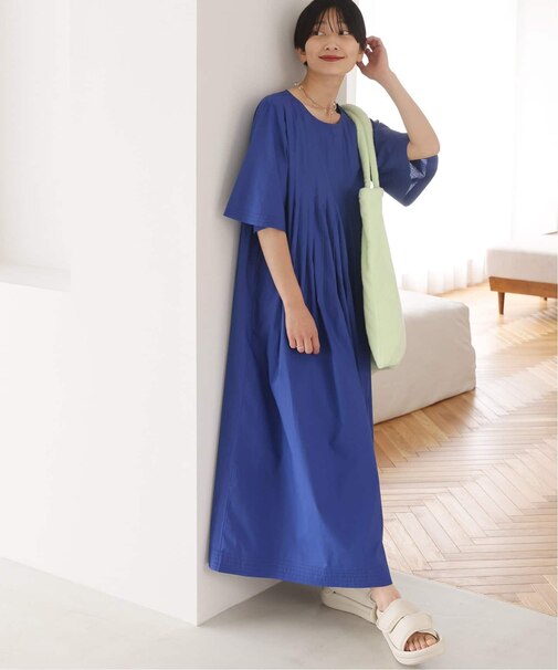 コットンポプリンタックワンピース