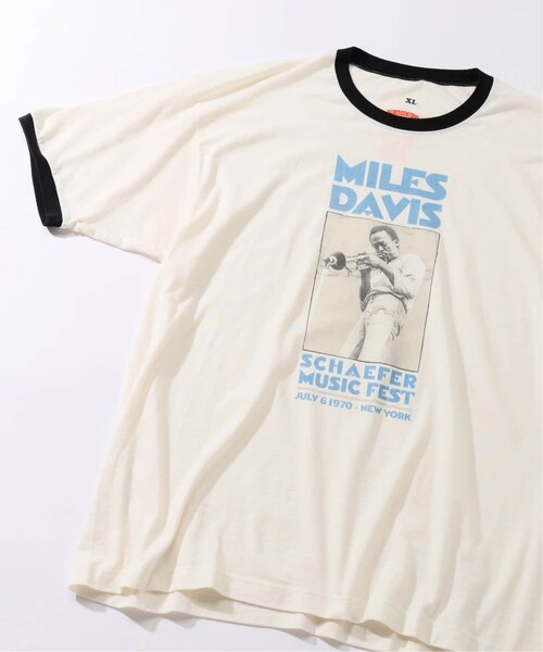 ジャーナルスタンダード レリューム（JOURNAL STANDARD relume）/BLUESCENTRIC 別注 リンガーT ”MILES DAVIS NEW YORK CITY” BLUESCENTRIC 別注 リンガーT ”MILES DAVIS NEW YORK CITY