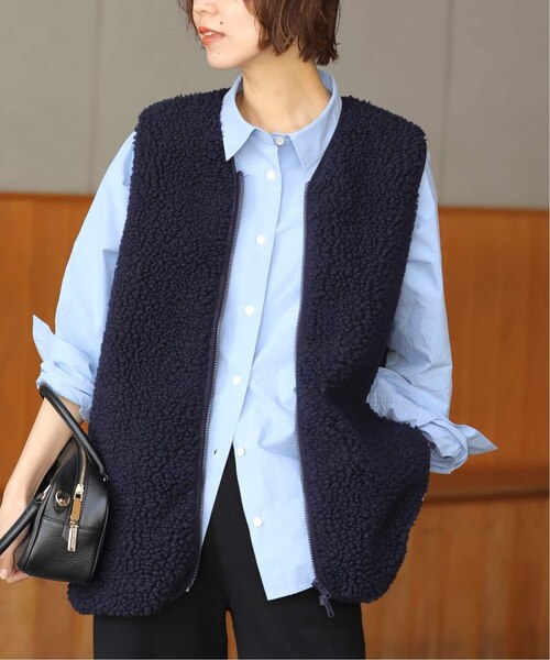 SHIPS assiette ウール混 ボア 刺繍 ベスト SHIPS｜【SHIPS別注】assiette:ウール混 ボア 刺繍 ベスト | Rakuten