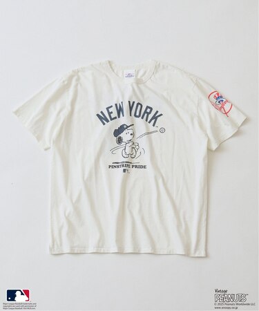 PEANUTS 別注 MLB ベースボール プリントTシャツ