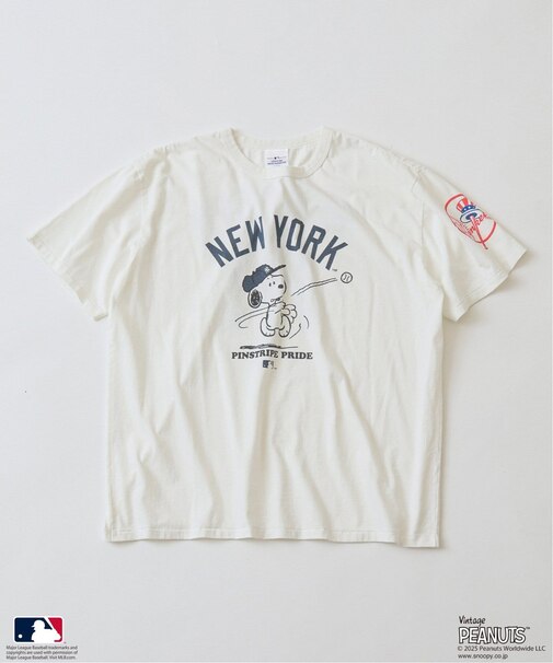 PEANUTS 別注 MLB ベースボール プリントTシャツ