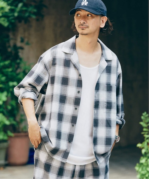 FIVE BROTHER 半袖 オンブレチェックシャツ FIVE BROTHER】オンブレチェックで大人顔な半袖フランネルシャツ