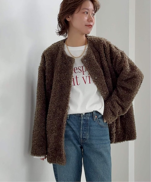 美品♪JOURNAL STANDARD relume ボア カラーレスジャケット ボアカラーレスジャケット｜ジャーナルスタンダード レリュームの通販