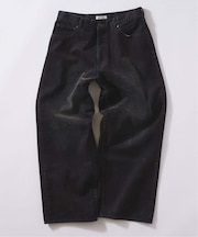 フロッキー プリント ワイド デニム 5ポケット