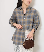 ［25AW新作］オーガニックコットンミックスオンブレツイルシャツ