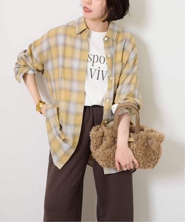 ［25AW新作］オーガニックコットンミックスオンブレツイルシャツ