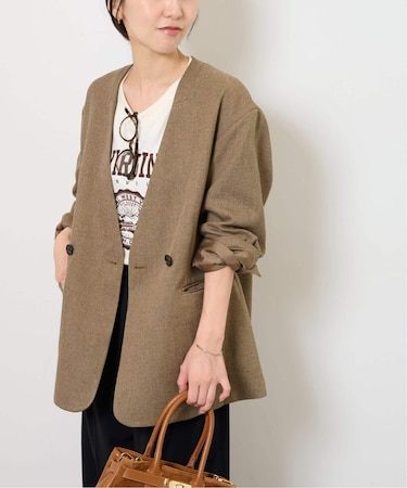 ［25AW新作］メランジノーカラーダブルジャケット