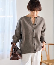 ［25AW新作］ウールカシミヤ2WAYクルーネックカーディガン