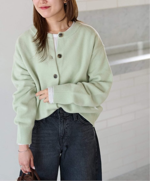 ［25AW新作］ウールカシミヤ2WAYクルーネックカーディガン