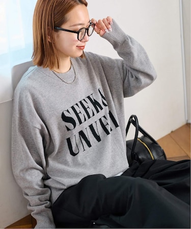 《一部WEB限定》［25AW新作］コットンカシミヤミックスロゴニット