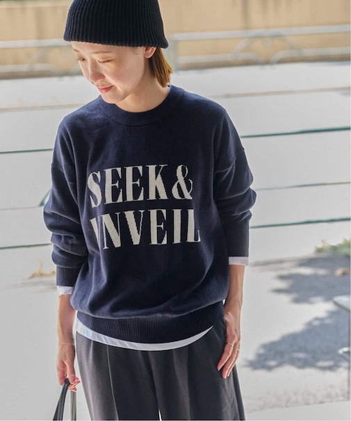 《一部WEB限定》［25AW新作］コットンカシミヤミックスロゴニット