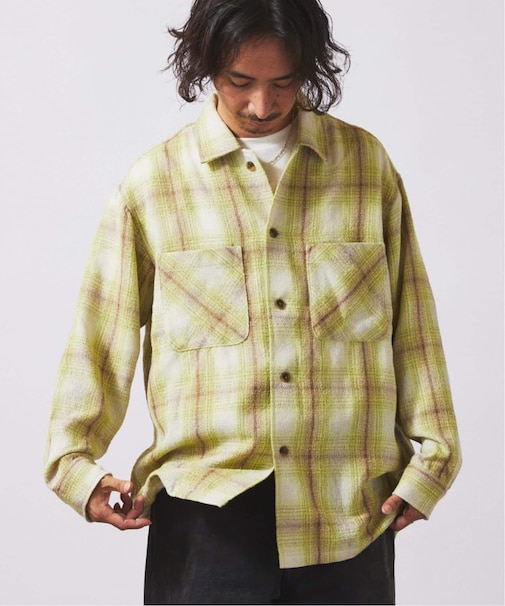 リング オンブレーチェックシャツ
