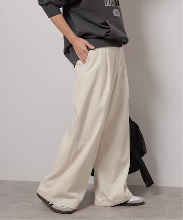 《追加 / 新色》ウォッシャブルコーデュロイタックワイドパンツ