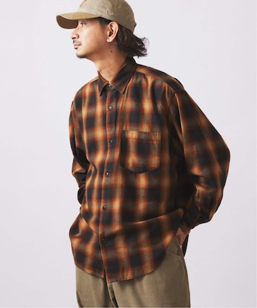 フランネル オンブレ チェック シャツ