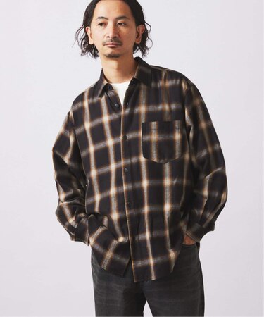 フランネル オンブレ チェック シャツ