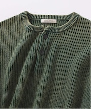 フェードコットン ヘンリーネックニット