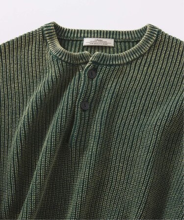 フェードコットン ヘンリーネックニット