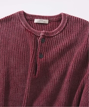 フェードコットン ヘンリーネックニット