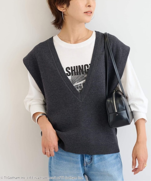 コットンカシミヤミックスVベスト｜ジャーナルスタンダード