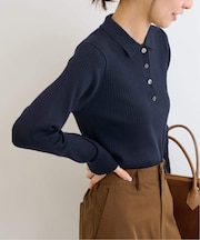 リブニットポロシャツ