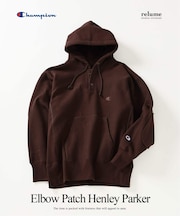 CHAMPION / チャンピオン 別注 R/W エルボーパッチ ヘンリーネックパーカー