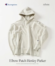 CHAMPION / チャンピオン 別注 R/W エルボーパッチ ヘンリーネックパーカー