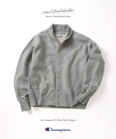 CHAMPION / チャンピオン 別注 R/W エルボーパッチ スナップ カーディガン