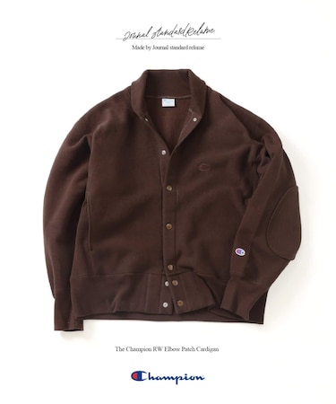 CHAMPION / チャンピオン 別注 R/W エルボーパッチ スナップ カーディガン