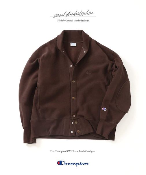 CHAMPION / チャンピオン 別注 R/W エルボーパッチ スナップ カーディガン