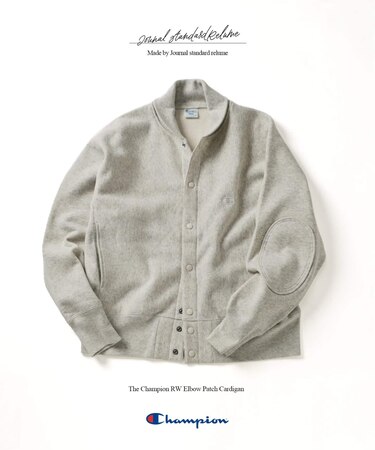 CHAMPION / チャンピオン 別注 R/W エルボーパッチ スナップ カーディガン