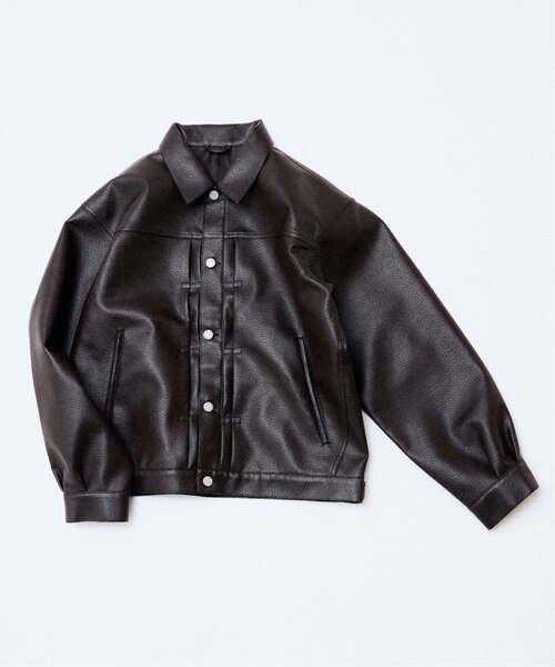 シンセティック レザー トラッカージャケット｜ジャーナルスタンダード