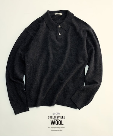 COLLINS VILLE WOOL / コリンズ ビル ウールニット ポロシャツ