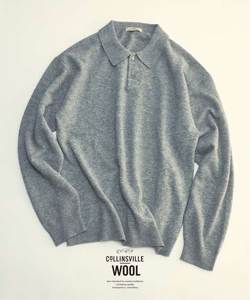 COLLINS VILLE WOOL / コリンズ ビル ウールニット ポロシャツ