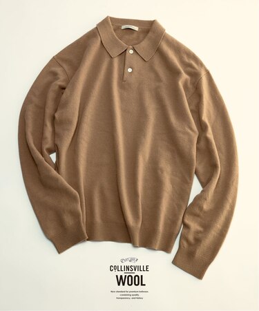 COLLINS VILLE WOOL / コリンズ ビル ウールニット ポロシャツ