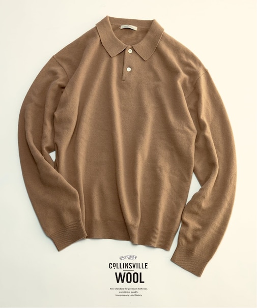 COLLINS VILLE WOOL / コリンズ ビル ウールニット ポロシャツ