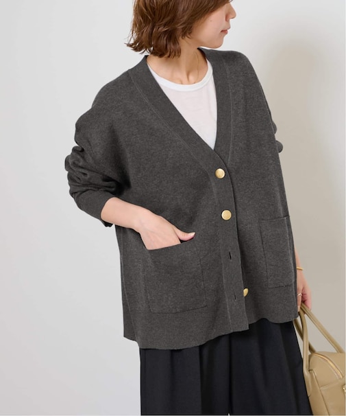 《追加》[25[W新作］コットンカシミヤミックスダブルニットVネックカーディガン