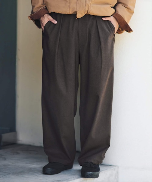 ウールブレンド ツイル オーバーパンツ