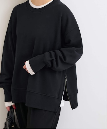 裏毛サイドジッププルオーバー