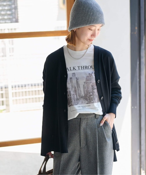 《追加》［25AW新作］BiellaYarnワイドVネックカーディガン