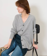 《追加》［25AW新作］BiellaYarnワイドVネックカーディガン