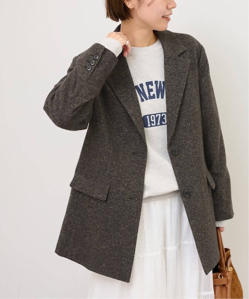 シルクネップツイードシングルジャケット