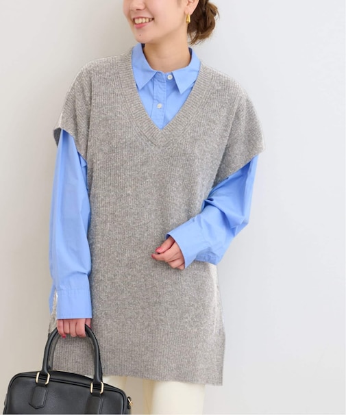 ウールカシミヤミックスポンチョベスト