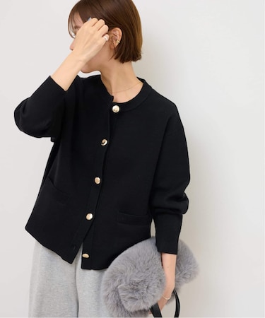 ダブルニットメタルボタンカーディガン