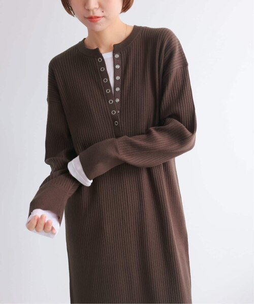 MULTI FUNC+　ヘンリーネックニットワンピース　ジャーナルスタンダード MULTI FUNC+】ヘンリーネックニットワンピース｜ジャーナル