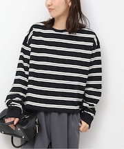 オーバーサイズボーダーロングスリーブTEE