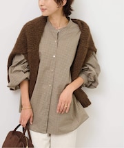 チェックボウタイブラウス