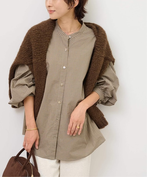 チェックボウタイブラウス