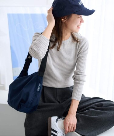 《一部WEB限定追加2》ウォッシャブルレーヨンリブクルーネックプルオーバー