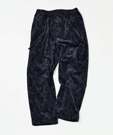 ペイズリープリント 6ウェル コーデュロイ イージーパンツ