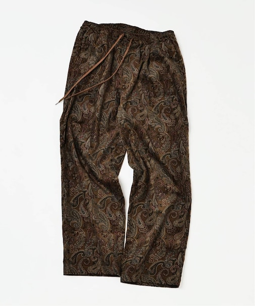 ペイズリープリント 6ウェル コーデュロイ イージーパンツ